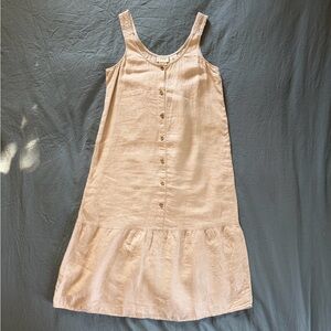 Nicole Miller Beige 100% Linen Midi Dress